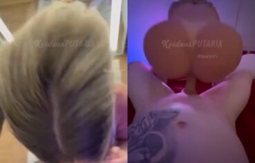 Loirinha tatuada cavalgando muito na rola desse cara