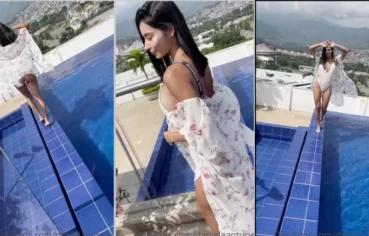 Famosinha essa vagabunda morena mostrando tudo na piscina