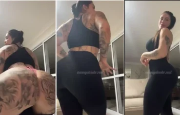 Morena toda tatuada e com a raba gigante rebolando muito