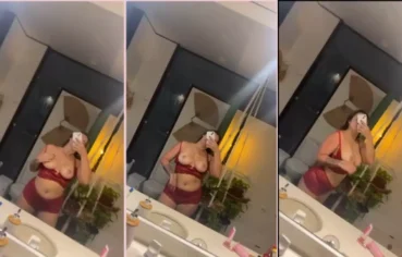 No espelho do motel essa vagabunda gravou esse vídeo peladinha