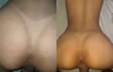 Ninfeta bronzeada cavalgando forte na piroca mostrando o rabo perfeito