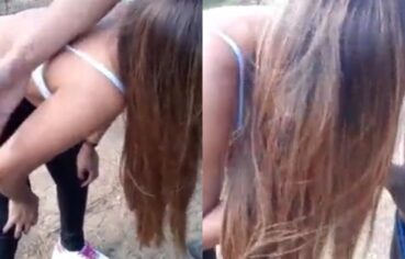 Esposa safada chupando a rola do marido no meio do mato com gosto