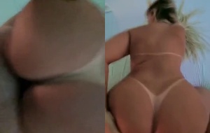 Loira rabuda empinando de quatro no motel e gemendo enquanto é comida com força
