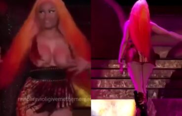 Nicki Minaj safada pagando peitinho e deixando todos loucos no show