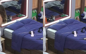 Dayane Mello pagando peitinho na última noite na fazenda
