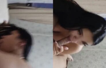 Novinha safada chupando com vontade até engolir toda porra