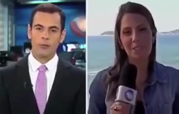 Repórter fogosa fudendo no camarim com o colega de trabalho até gozar