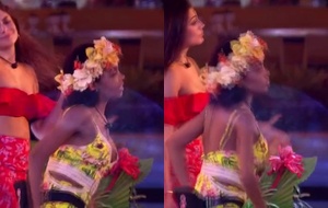 Thelma safada do BBB20 exibindo os peitos enquanto dança com Mari numa festa quente